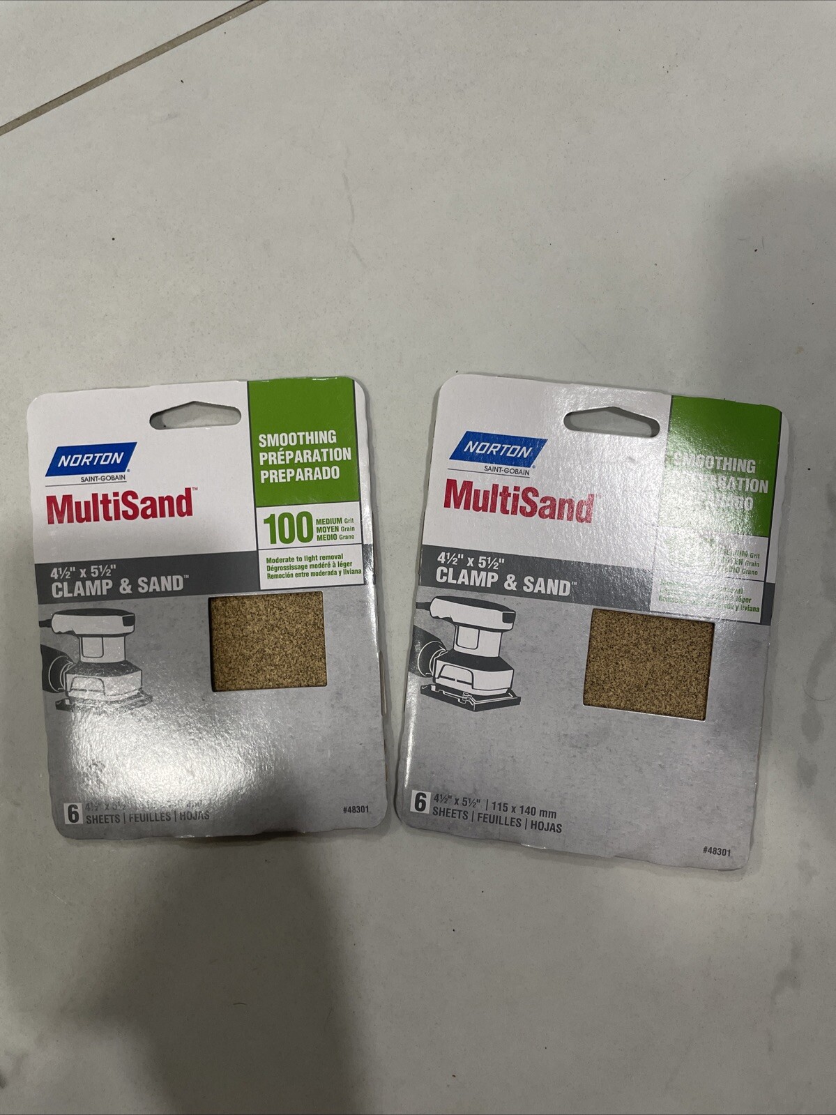 2 Pack Norton 07660748301 Multisand Sheet 4-1/2″x5-1/2″ 100 Grit Sandpaper