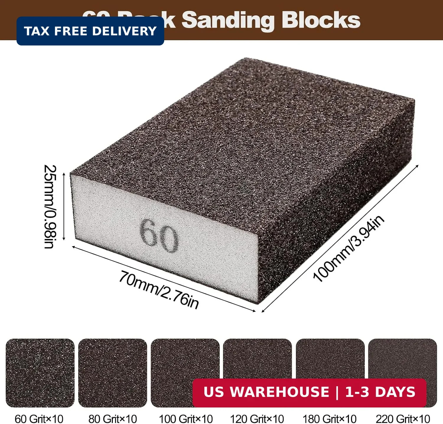 Fasmov Sanding Blocks, 60 Pack Washable & Reusable Drywall Sanding Sponges, 60 8