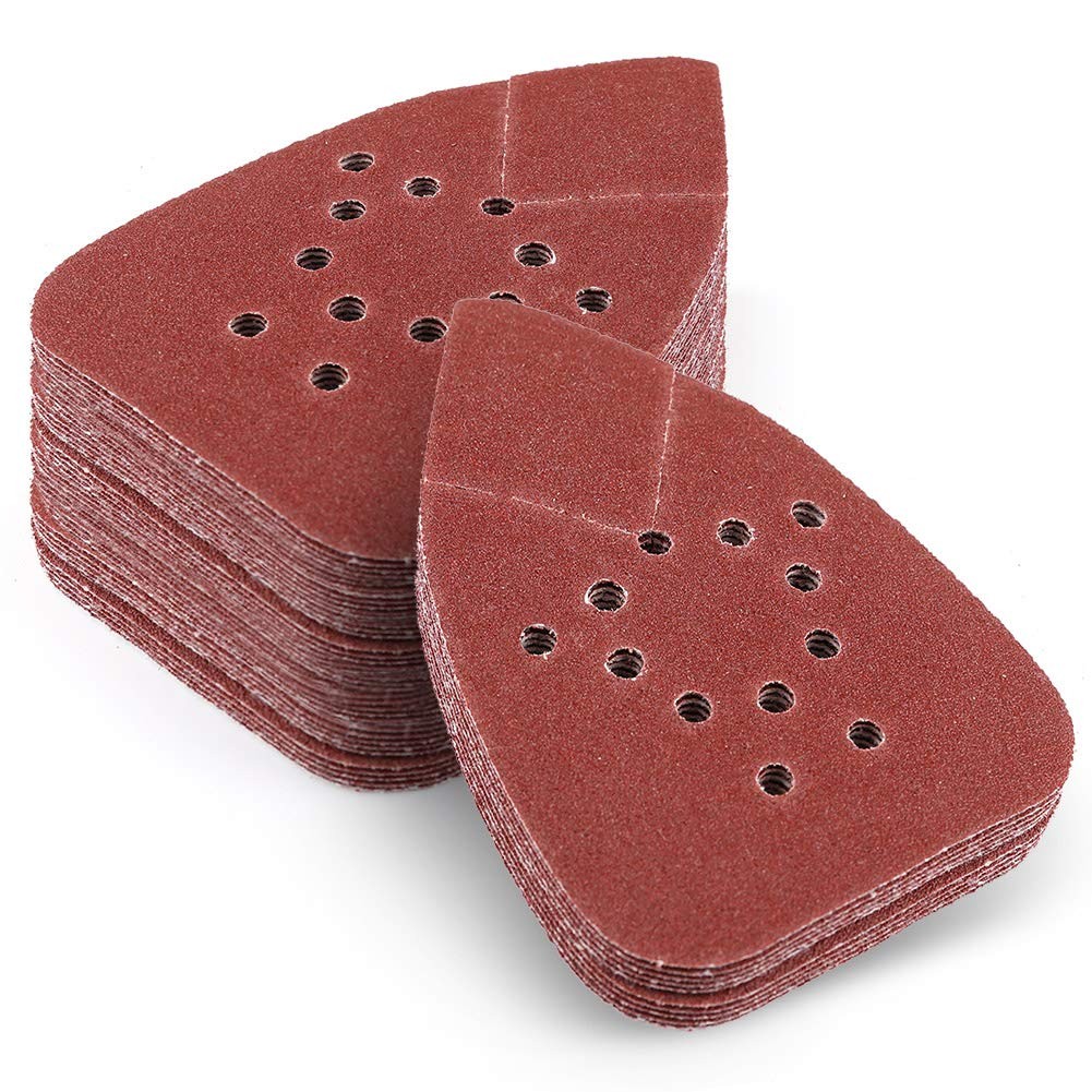 200PCS 60Grit AO Sanding Pads for Black+Decker Mouse Sander with Hook-and-Loop