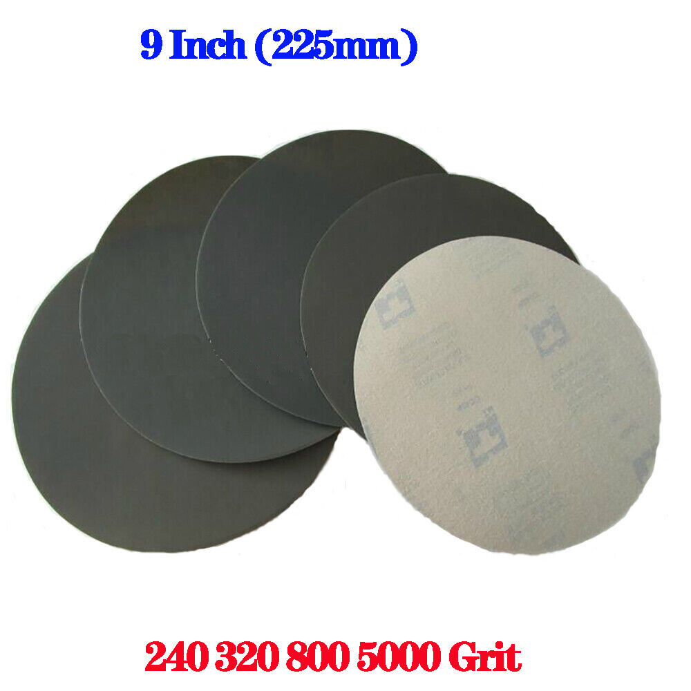 9″ 225mm Wet & Dry Sanding Discs Hook & Loop Sandpaper Disc No Hole 240~5000 #