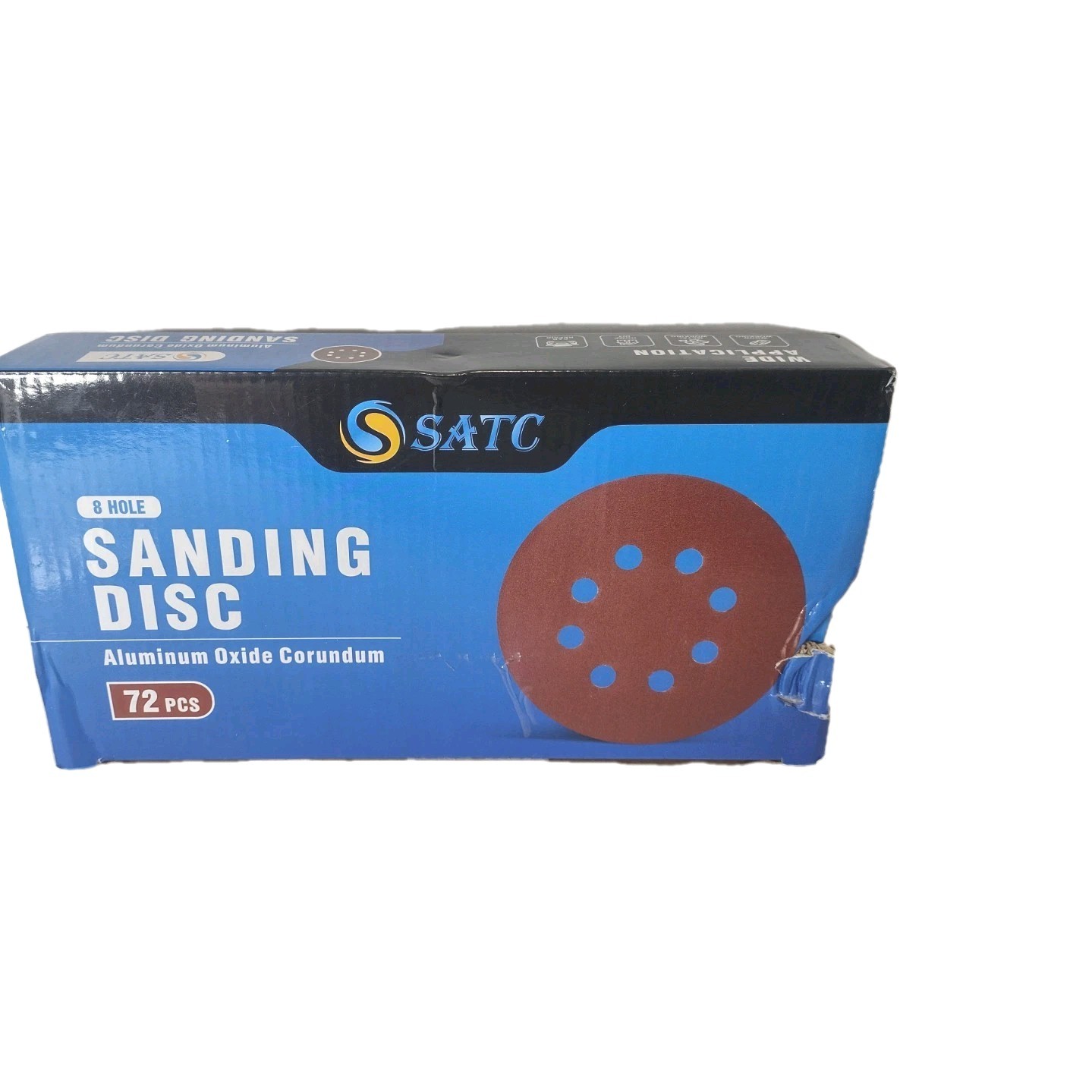 72 PCS 5 Inch 8 Hole Hook and Loop Adhesive Sanding Discs Sandpaper for Random