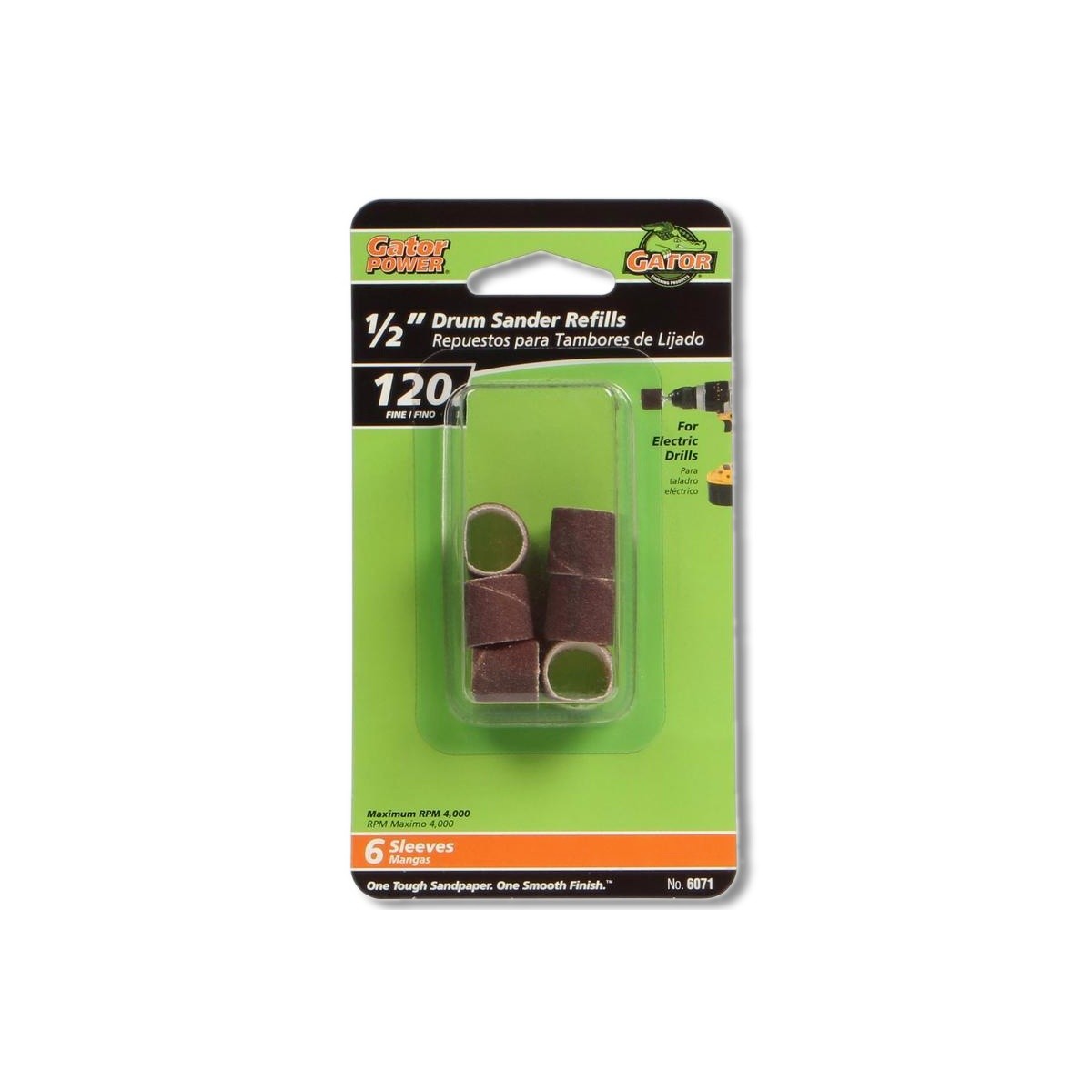 Gator 0.5 in D X 1/2 in L Aluminum Oxide Abrasive Sleeve Refill 120 6 pc 6071GA