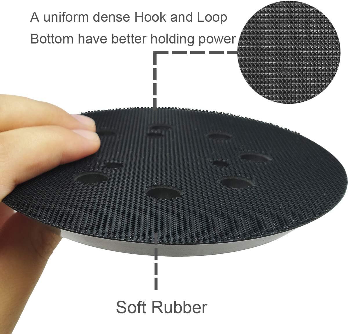 2Pcs 5 inch 8 Hole Loop Orbital Sander Replacement Pad for Dewalt Orbital Sander