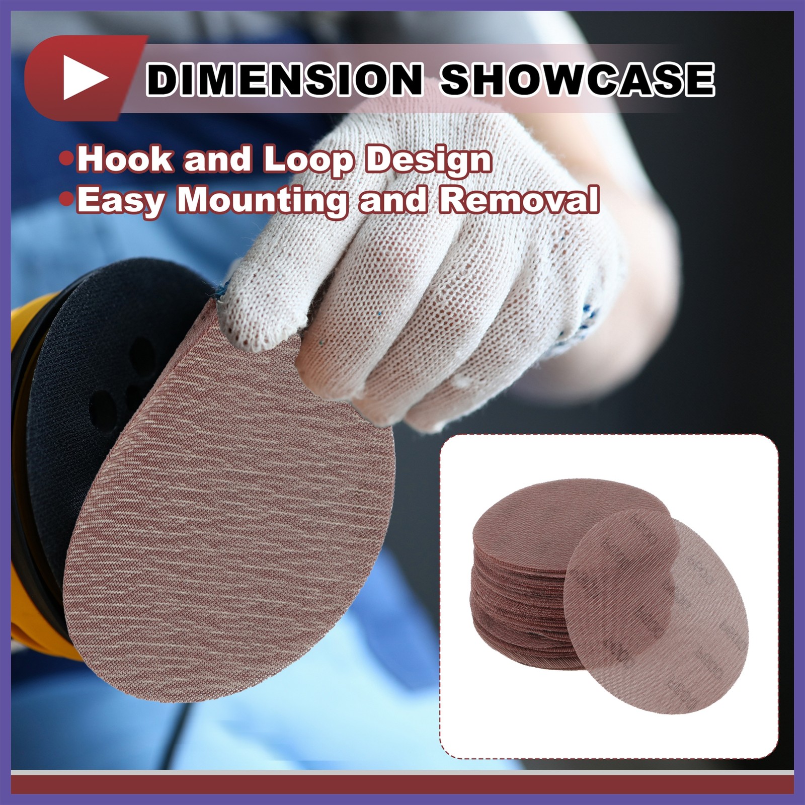 50Pcs Car Wood Sanding Discs Smoothing 6″ 600 Grit Aluminum Oxide
