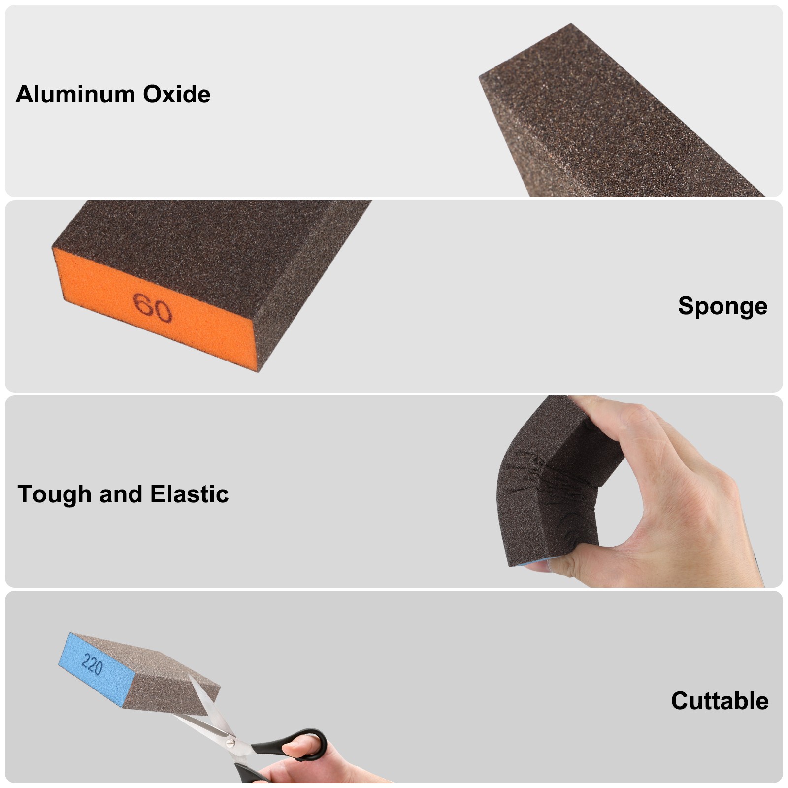 14PCS Sanding Sponge Blocks 60-280 Grit Wet Dry Reusable for Wood Drywall Metal
