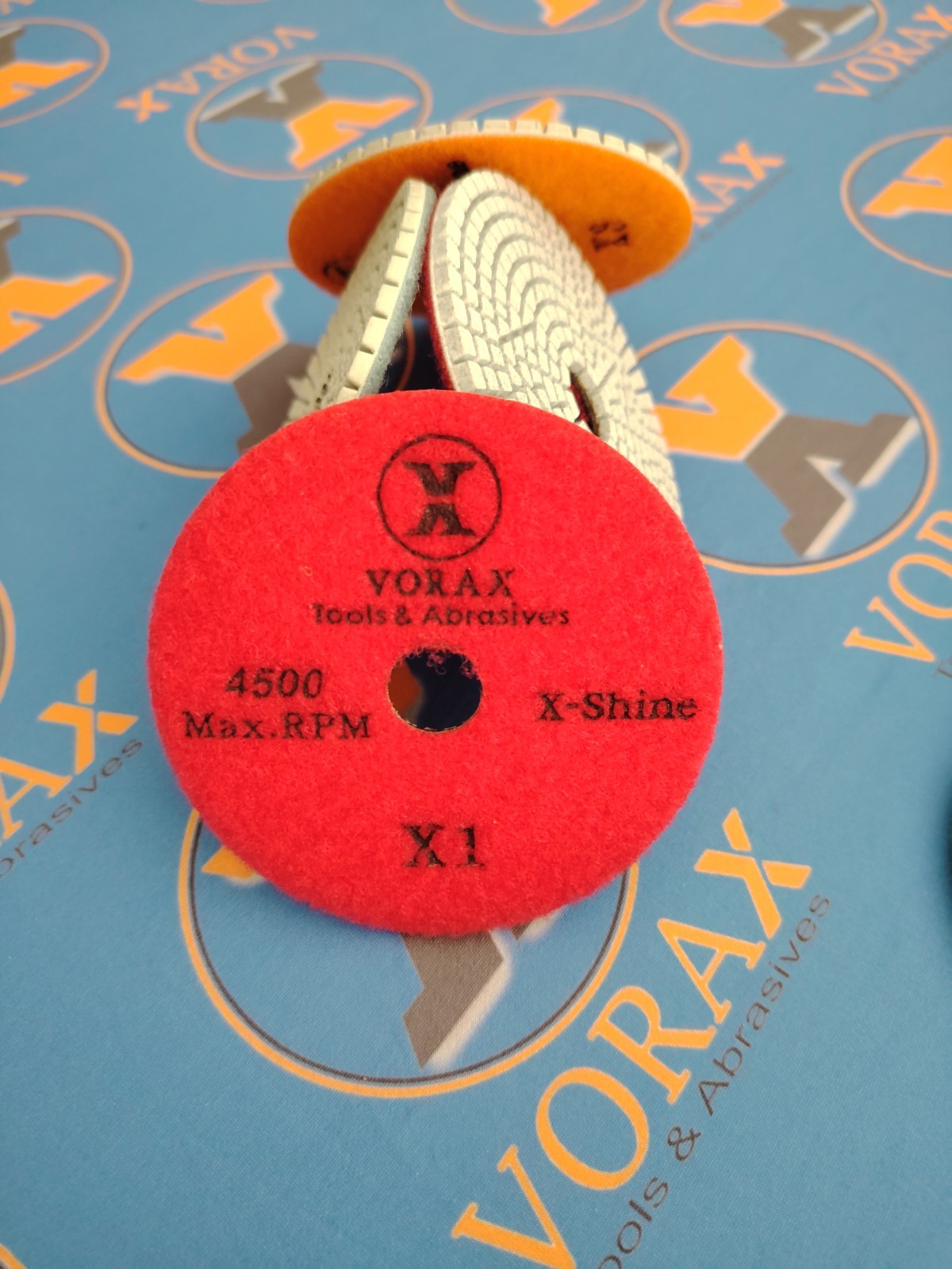 VORAX_ X-Shine X0-X1-X2-X3 4(100mm) High Diamond Polishing Pads Stone Marble