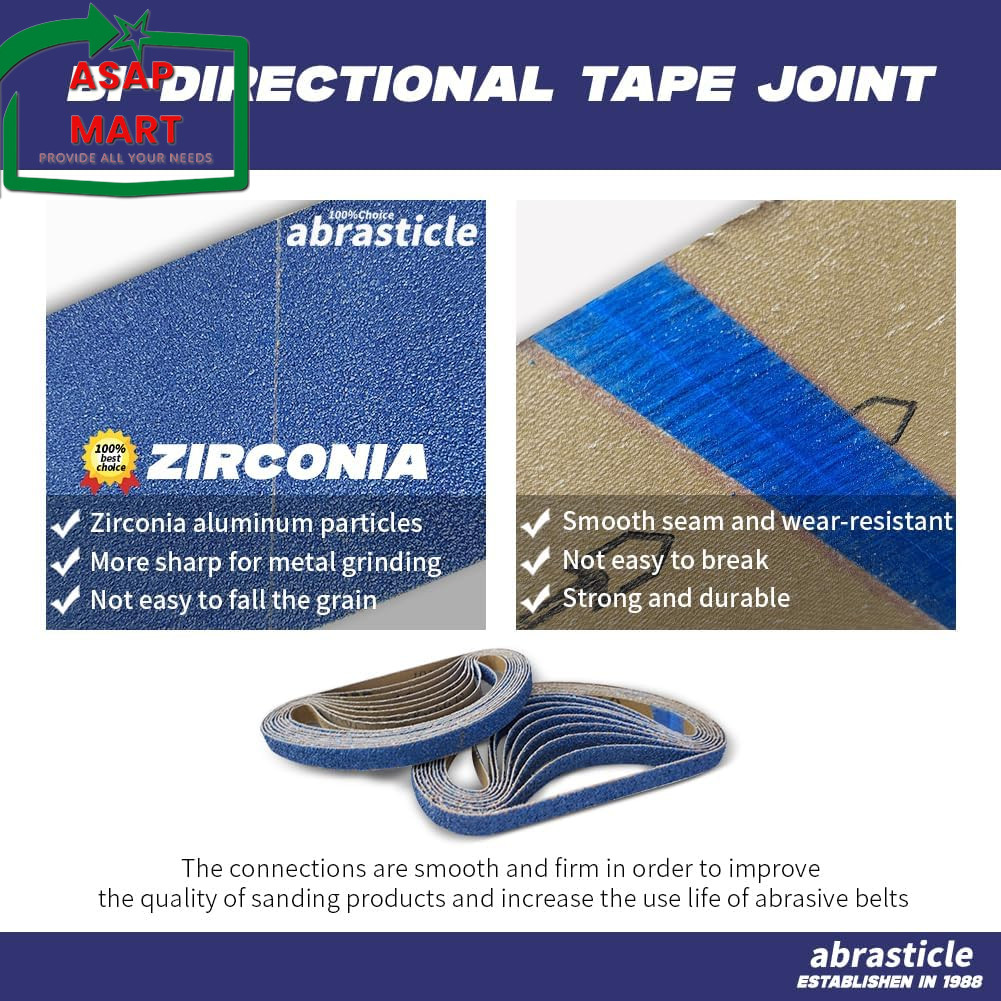 1/2″ X 18″ Zirconia Sanding Belts for Metal – 1/2 X 18 Inch Zirconia Metal Grind