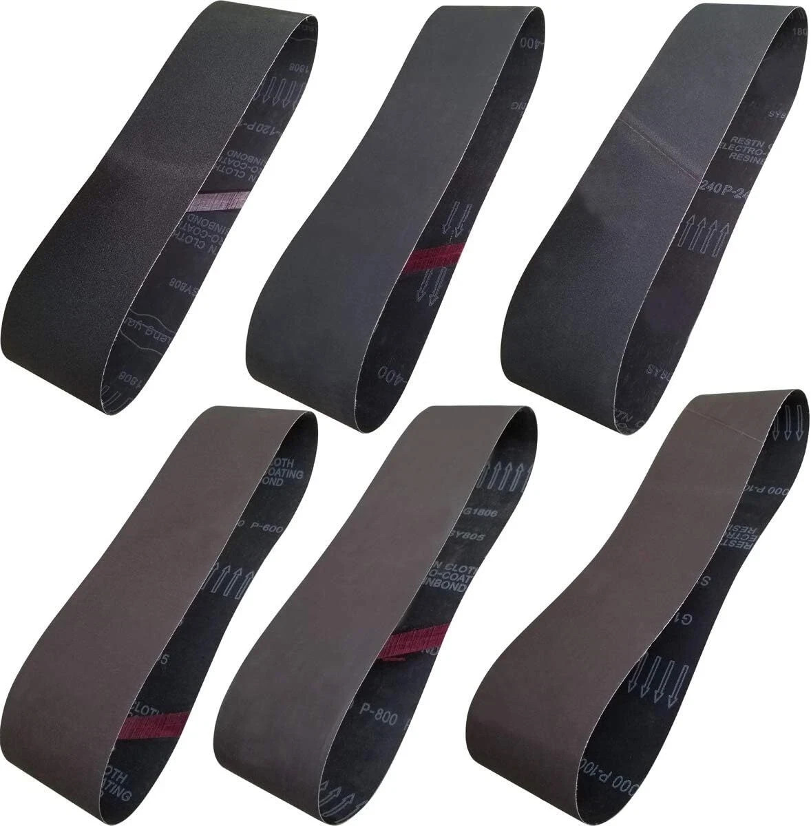 6 Pack 4 x 36 Inch High Performance Silicon Carbide Sanding Belts Assortment …