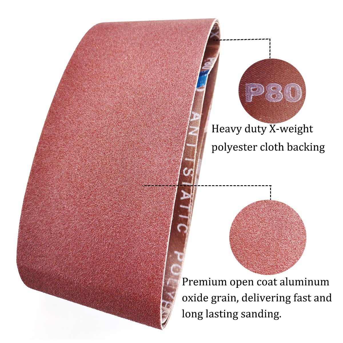 4 X 21 Inch Aluminum Oxide Sanding Belts 2 Each Of 40/80/120/150/240/400 Assorte