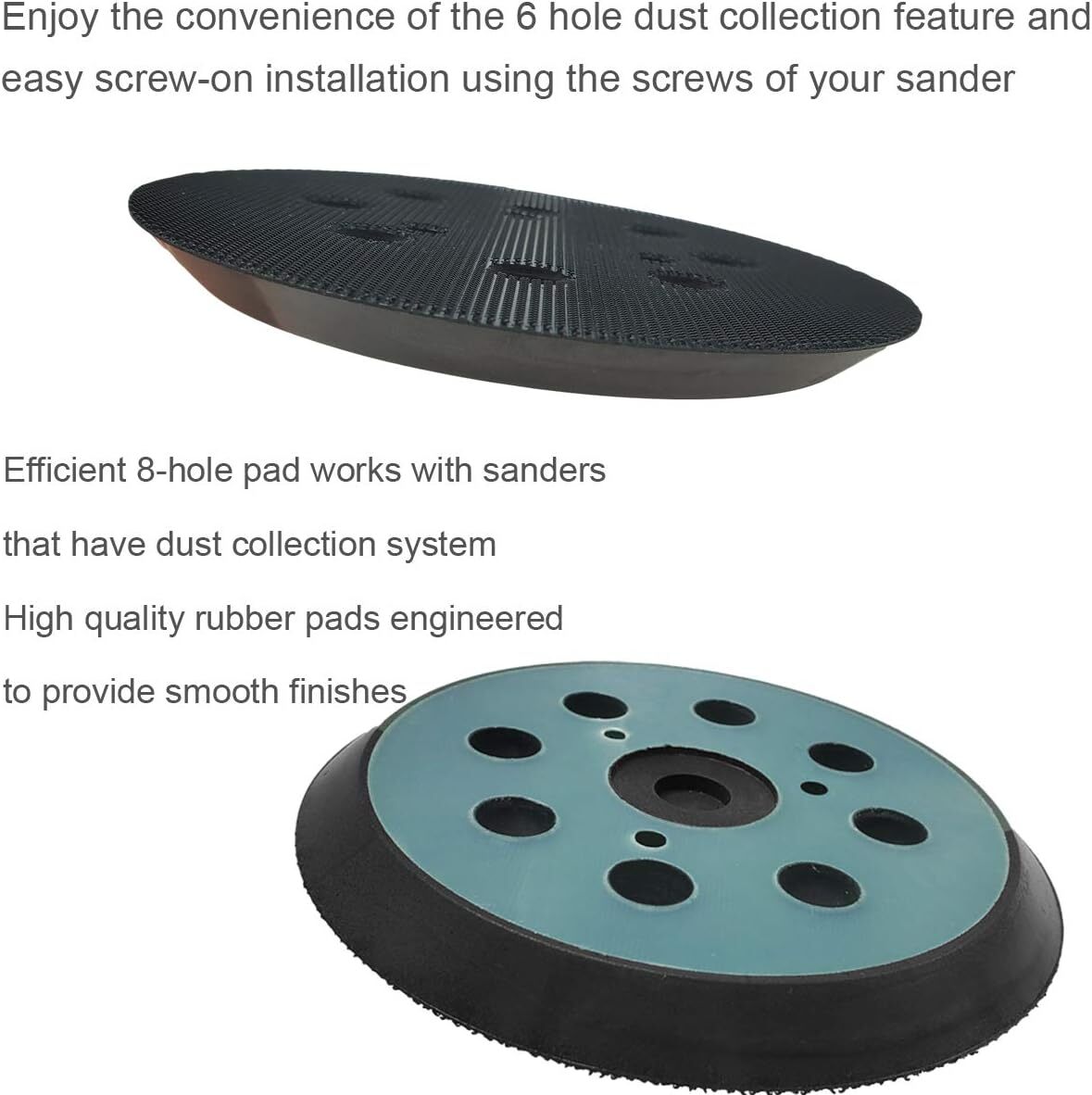 2Pcs 5 inch 8 Hole Loop Orbital Sander Replacement Pad for Dewalt Orbital Sander