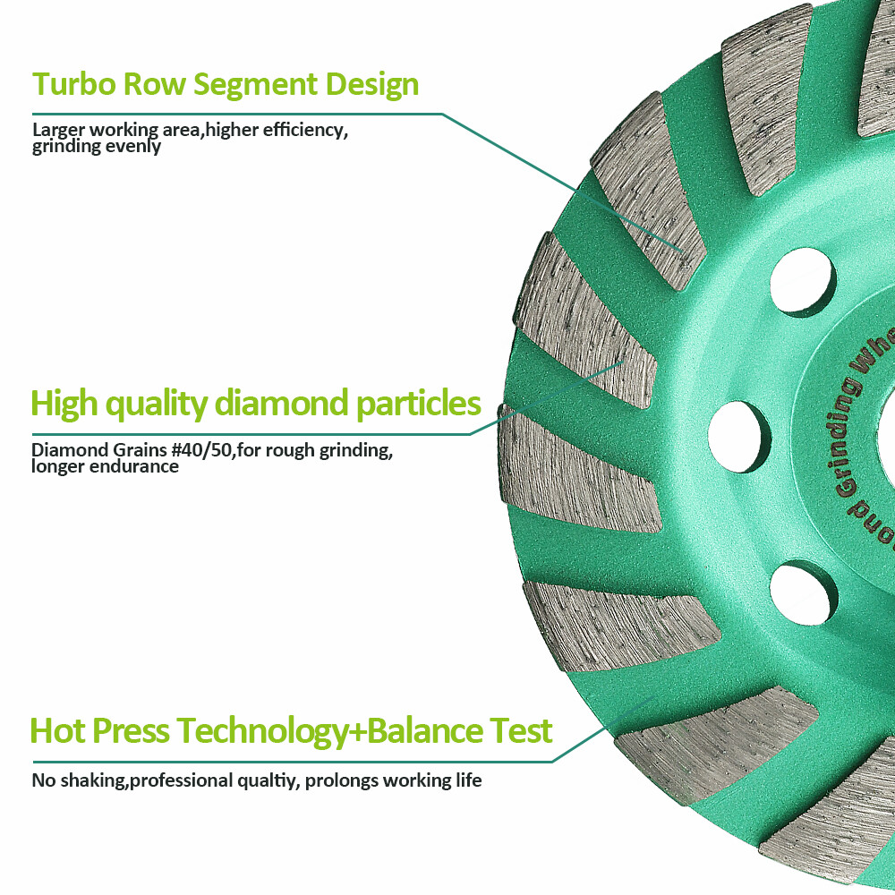 Diamond Grinding Cup Wheel Sanding Discs for Concrete Granite Dia 4″/4.5″/5″