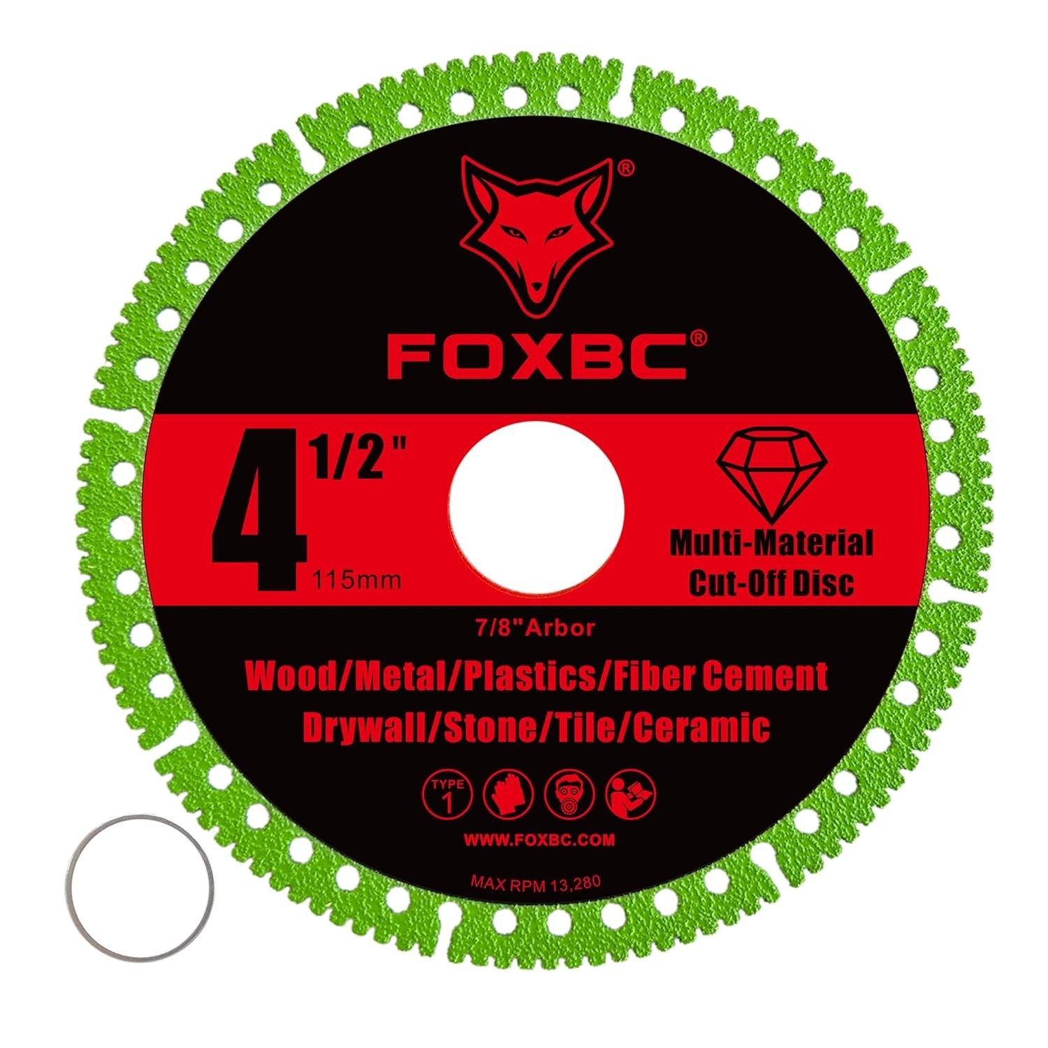 4-1/2 Inch Indestructible Multi-Material Cut Off Disc for Angle Grinders, 7/8…