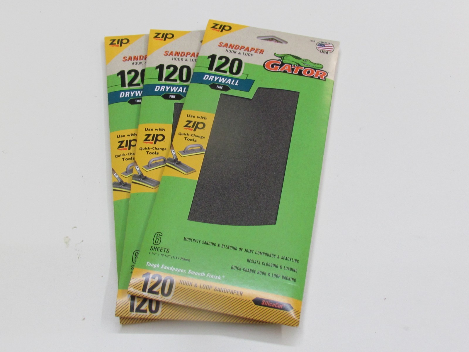 Gator Sanding mesh 120 girt fine Hook &*Loop Quick Change 246942-7158 pack of 3