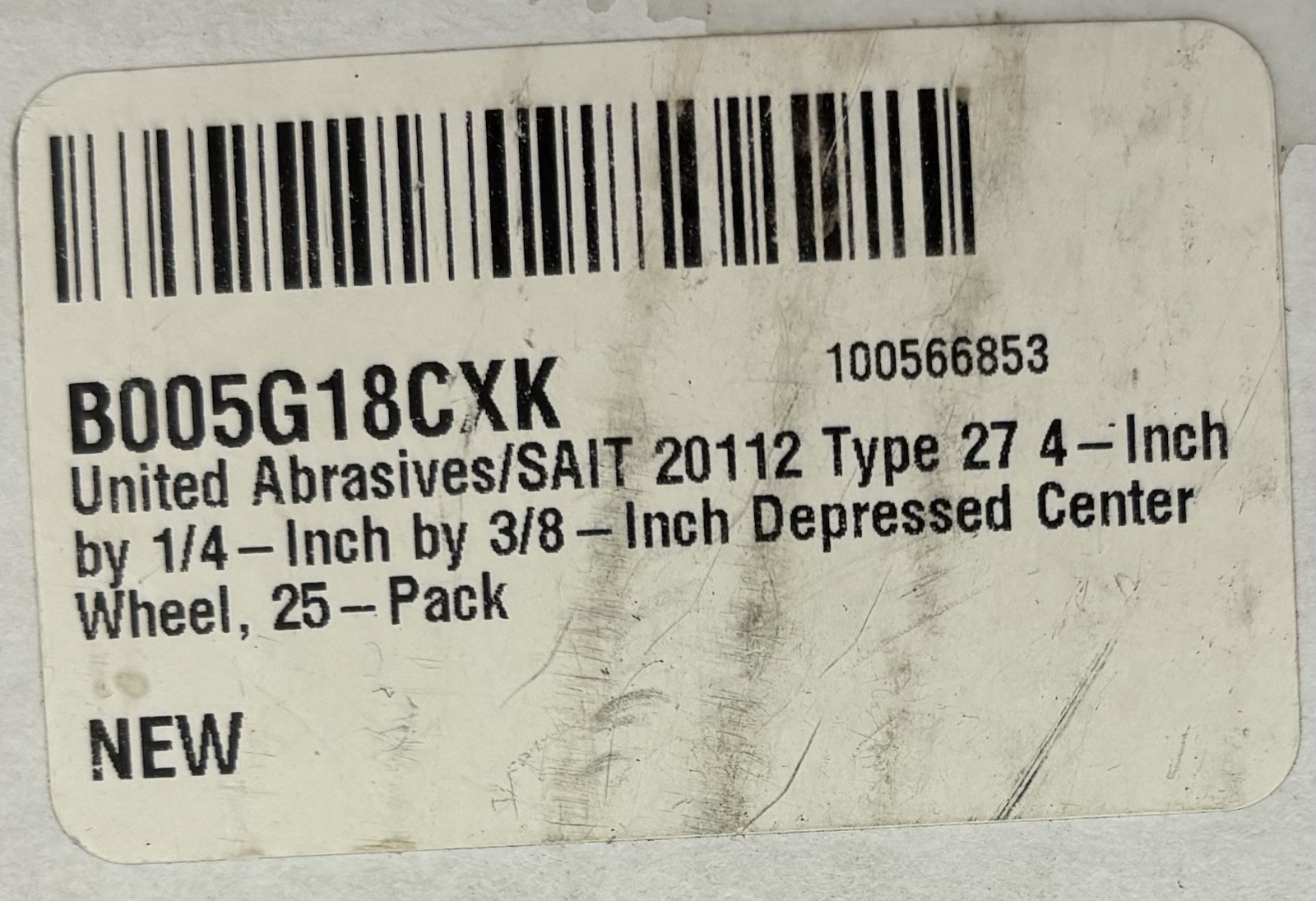 SAIT Saitech Type 27 Grinding Wheel 4in x 1/4 x 3/8 Ceramic Coarse 25 pk..