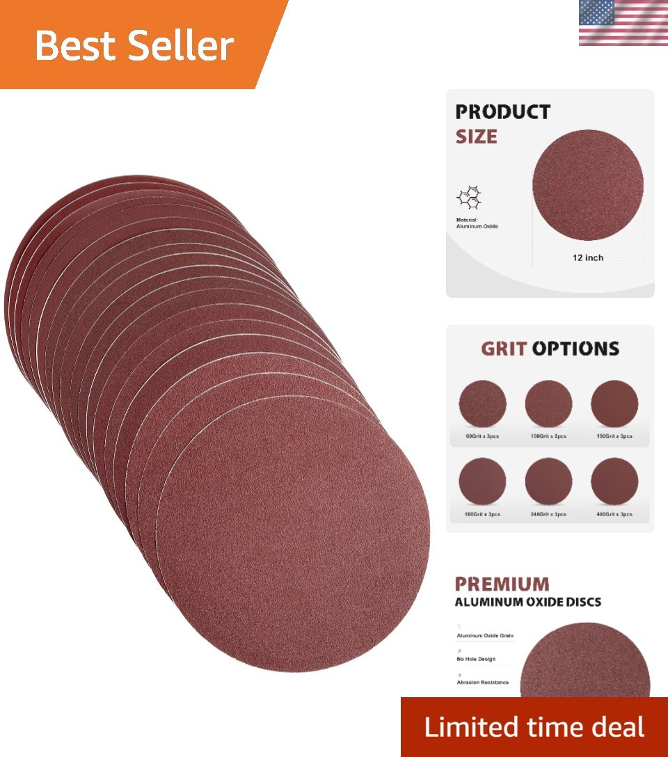 Complete 18 PCS 12 Inch NO-Hole PSA Sandpaper Set for Automotive and Woodworking