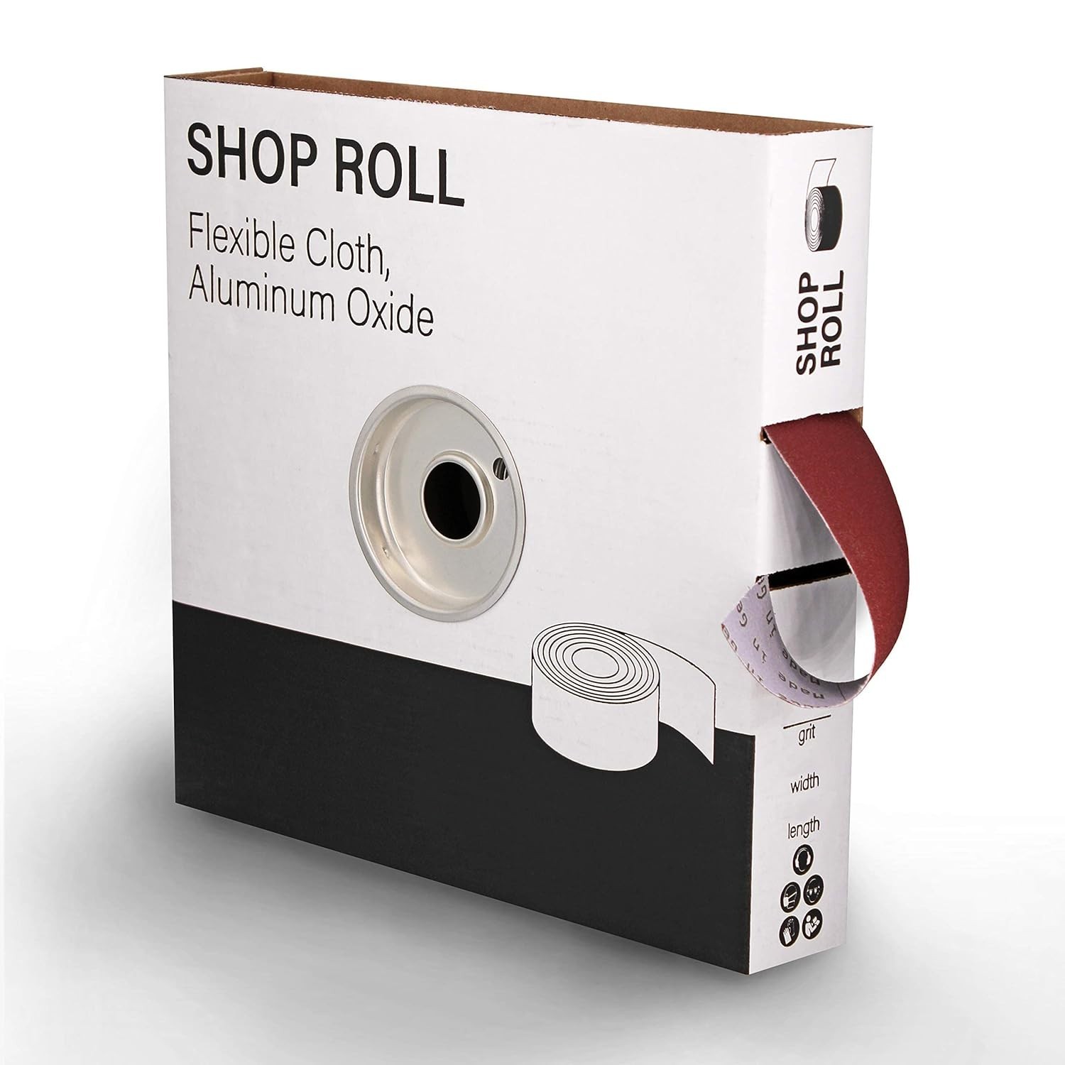 1″ x 50yd 150′, 320 Grit Extra Fine Aluminum Oxide Sanding Shop Roll, F-Weigh…