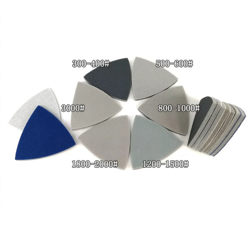 80*80*80mm Triangle Sponge Sandpaper Wet And Dry Foam Sanding Disc 300-3000 Grit