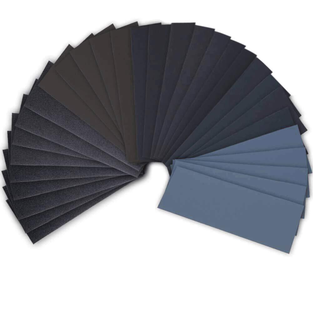 42 Pcs Wet and Dry Sandpaper Abrasive Sheets for Automotive Furniture Finishing