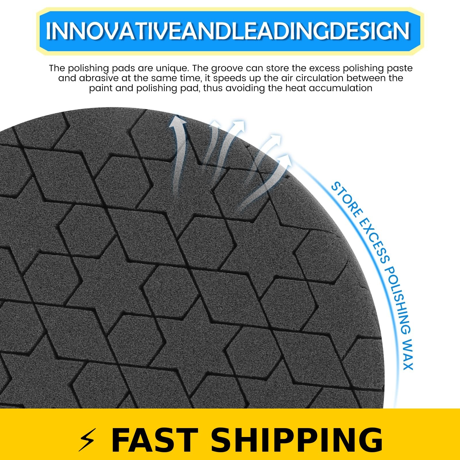 IPELY 6 Pcs 6 Inch Buffing Pads for Polishing and Waxing