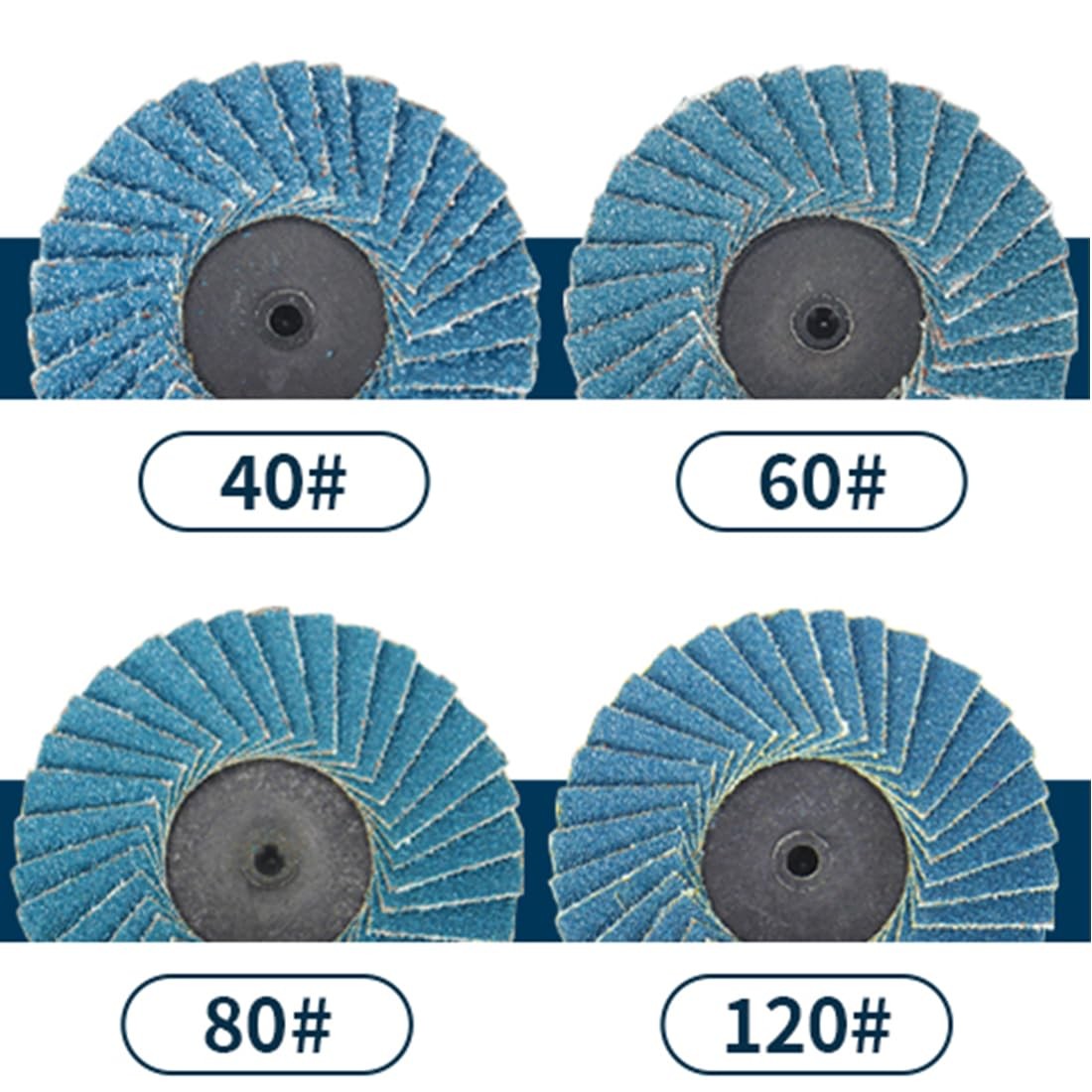 20Pcs 2″ Zirconia Mini Flap Disc Quick Change Sanding Disc Mix Include 40-120#