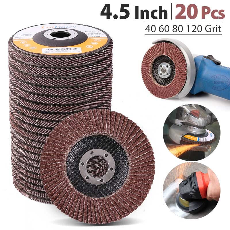 4.5″ 4-1/2 Flap Disc 40 60 80 120 Grit Angle Grinder Sanding Grinding Wheels