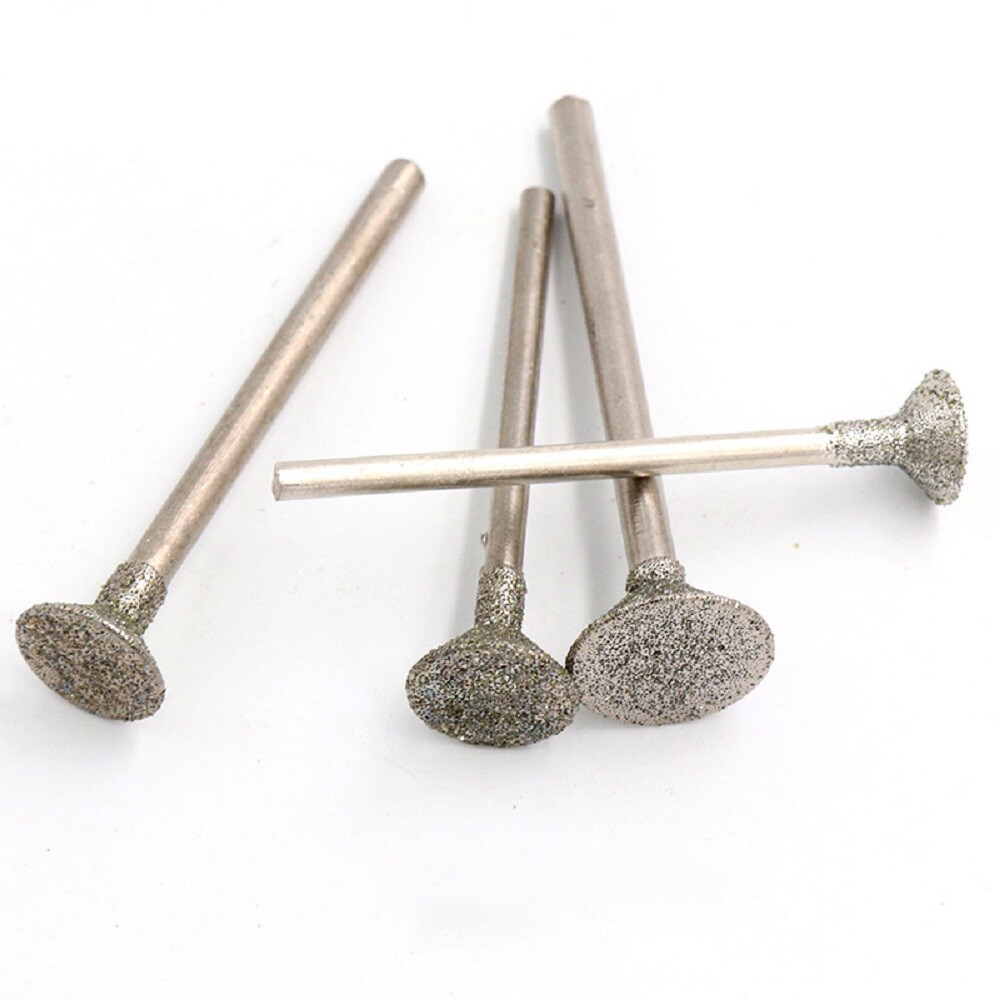 0.8mm-12mm Diamond Burr Concave Grinding Head Bit 2.35mm Shank For Rotary Tool