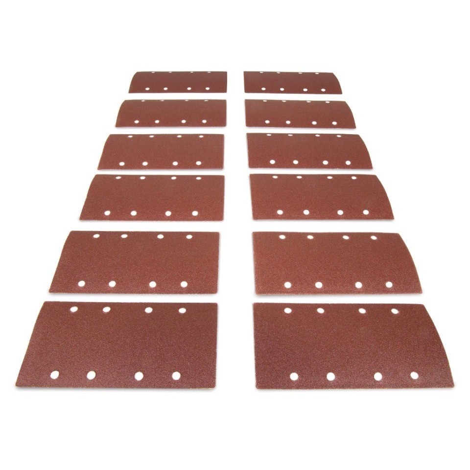 12-Pack 1/3 Sheet Sander Hook-and-Loop Sandpaper Assorted Grits WEN 6313SP