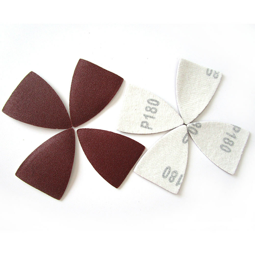 Micro Hook and Loop Sanding Pads Red Triangular Dry Sandpaper Orbital 38x52mm