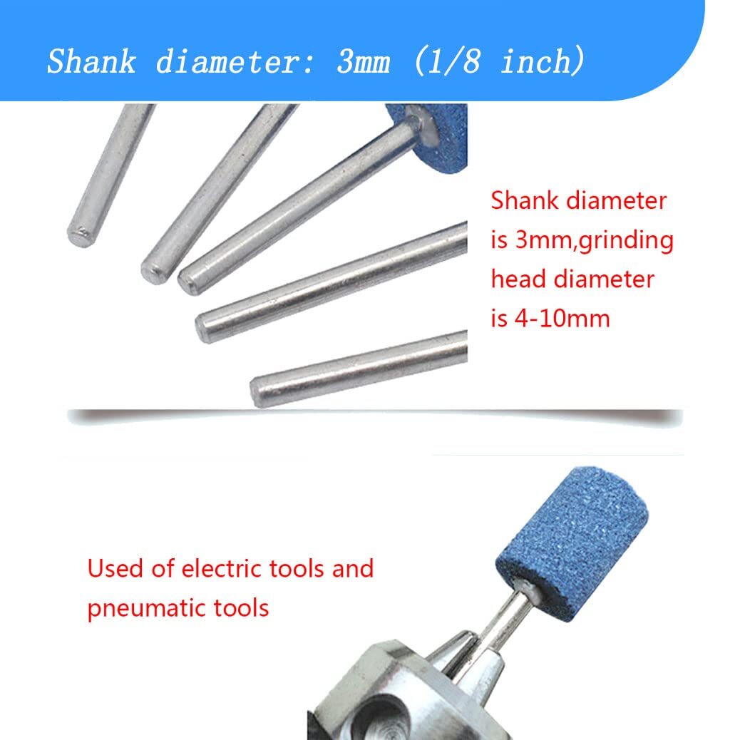 100 Pcs Grinding Stones Set, 1/8 Inch Shank Abrasive Stone Mounted Sharpening…