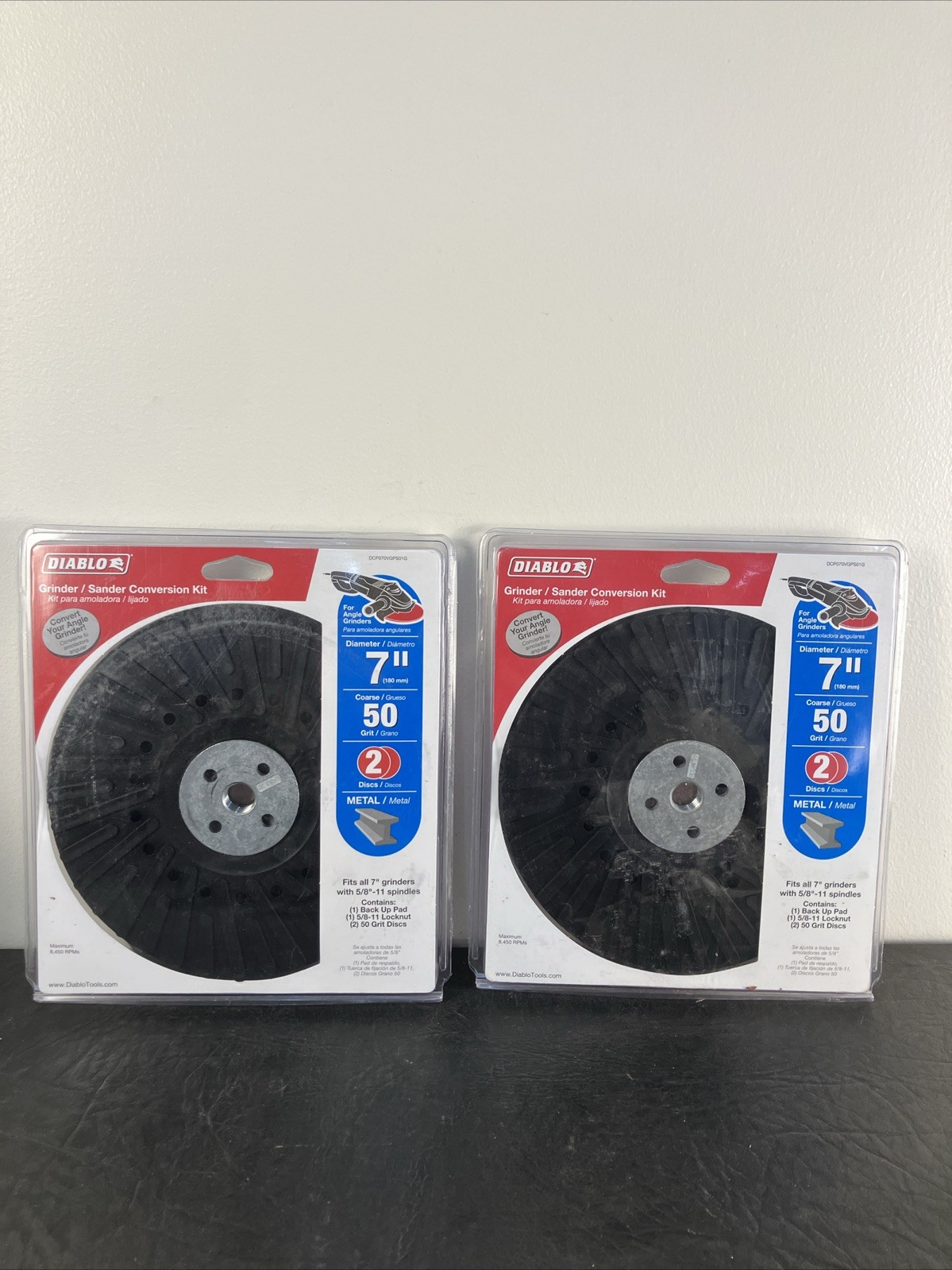 Diablo 7 In. Metal Grinder/Sander Conversion Kit 4 50 Grit Discs DCP070VGPS01G