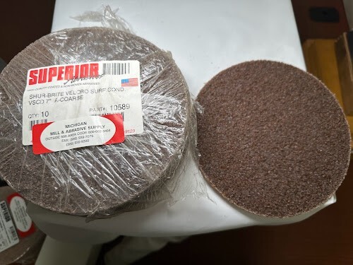 SUPERIOR ABRASIVES 10589 7″ VALCRO SURF COND A-COARSE LOT OF 10
