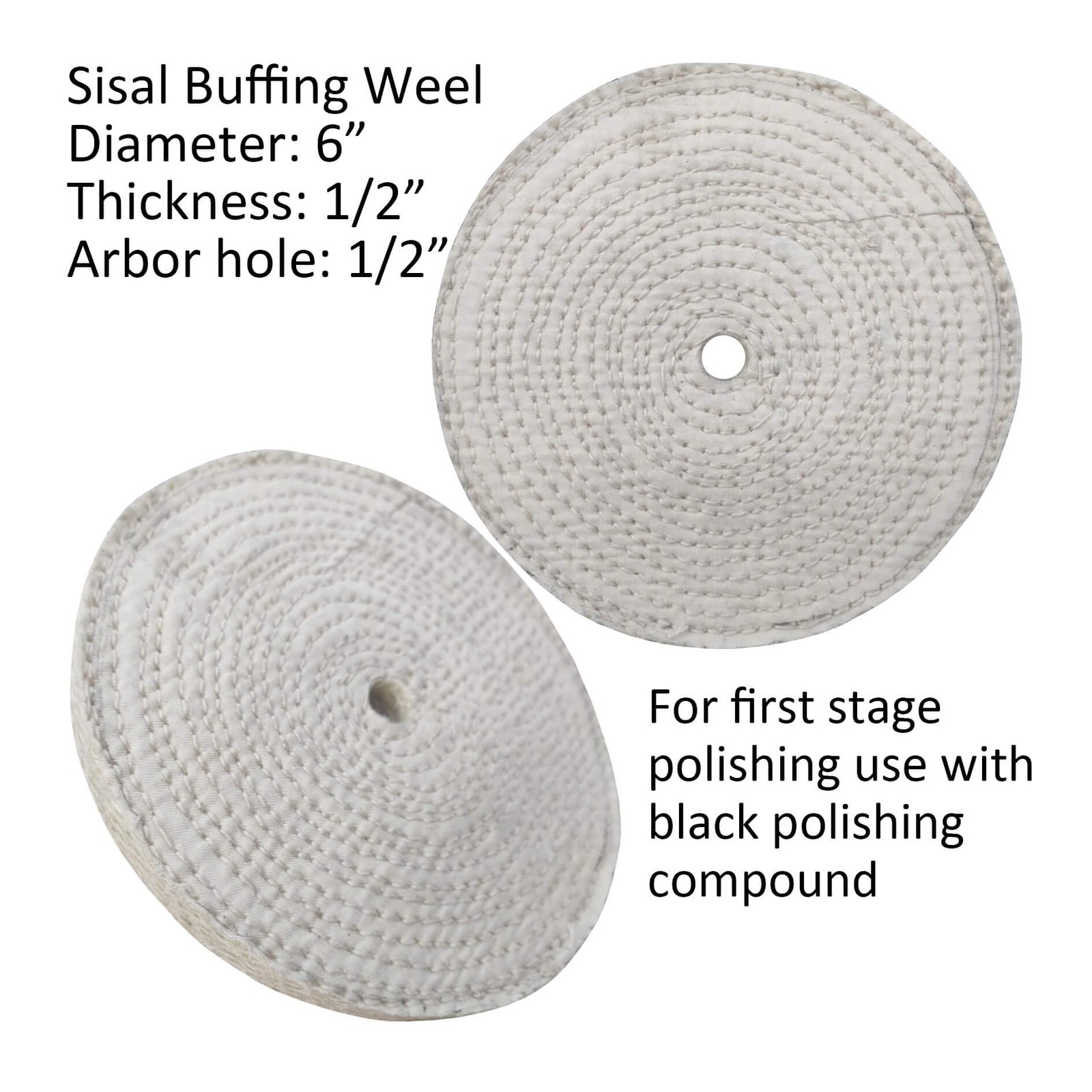 6PC 6 Inch Stainless Steel Polishing Buffing Wheel Kit for Bench Grinder,kit wit