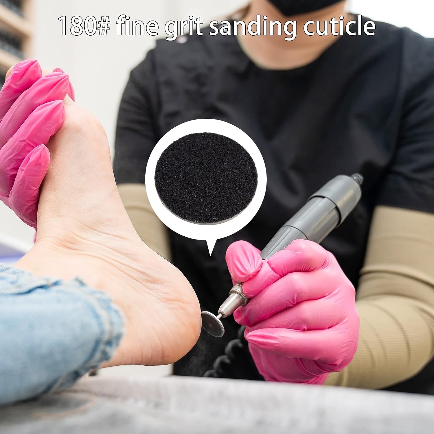 Sanding Paper Discs with Metal Nail Drill Bit Pedicure Sanding Disc 100pcs