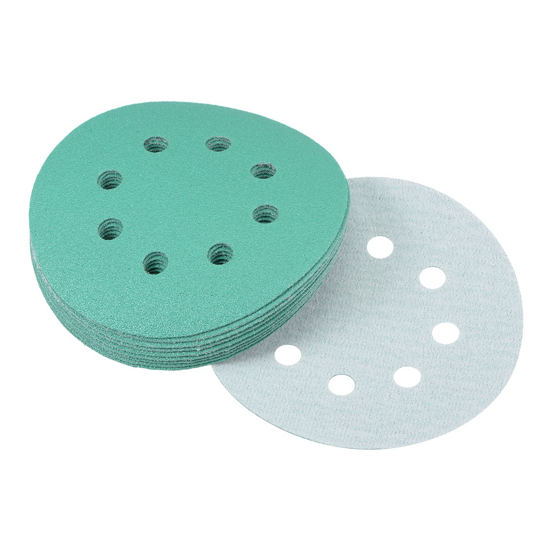 10pcs 5 Inch 8 Hole 80 Grit Hook Loop Sanding Discs Wet Dry Aluminium Oxide