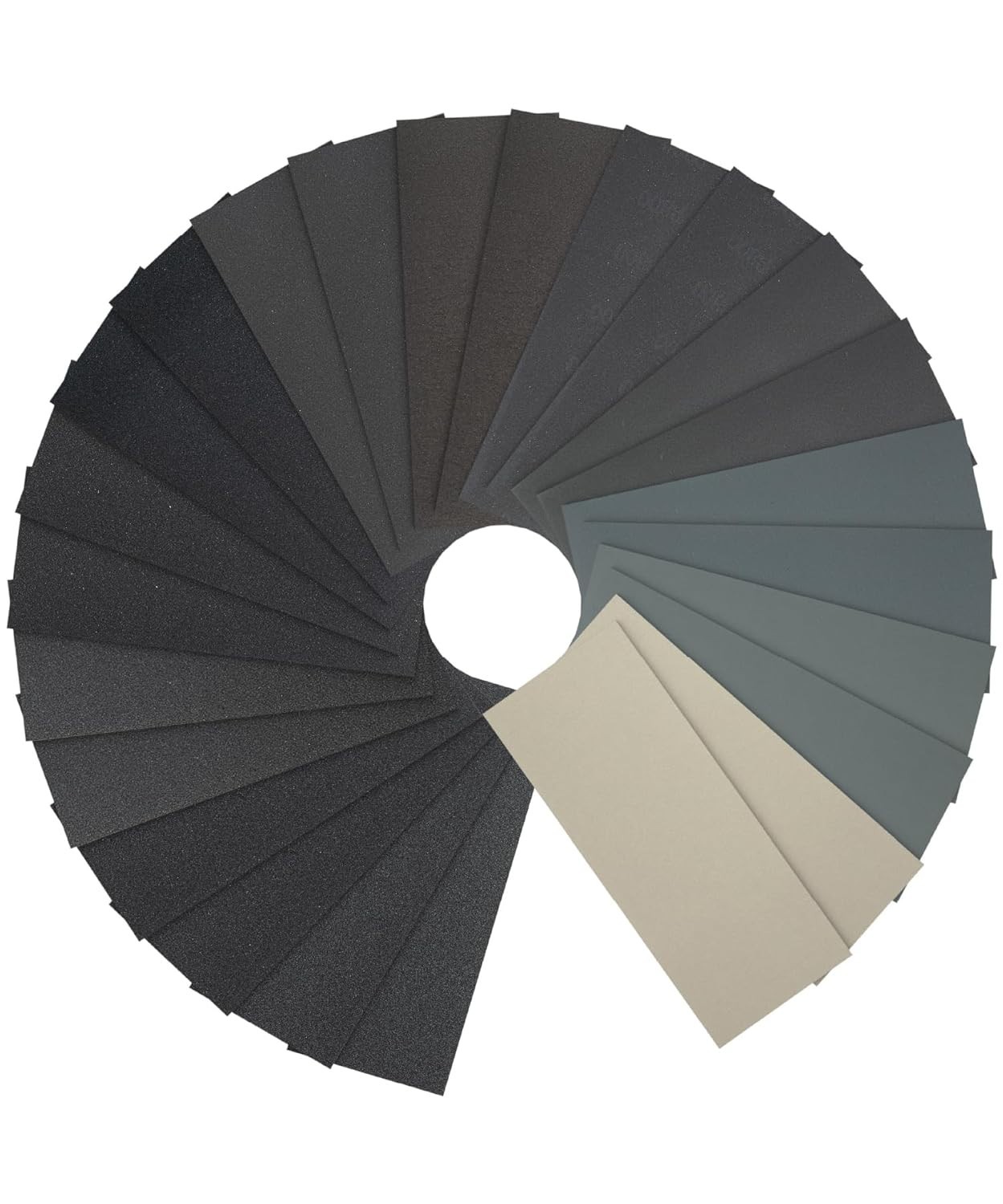 Bates 24-Piece Sandpaper Assortment, 120-3000 Grit, Aluminum Oxide, Wet/Dry