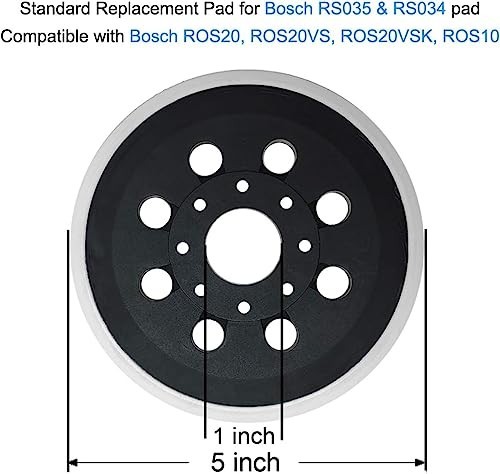 2 Pack 5 Inch 8 Hole Hook & Loop Replacement Sander Pad for 5″ Bosch ROS20VS,