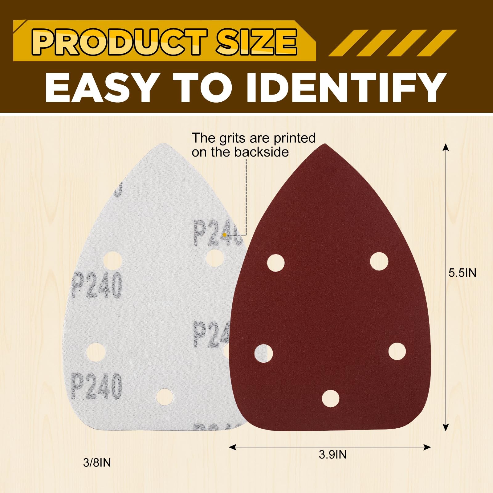55Pcs Mouse Detail Sander Sandpaper, 9 Grits (40-800) Premium Triangle Sandin…