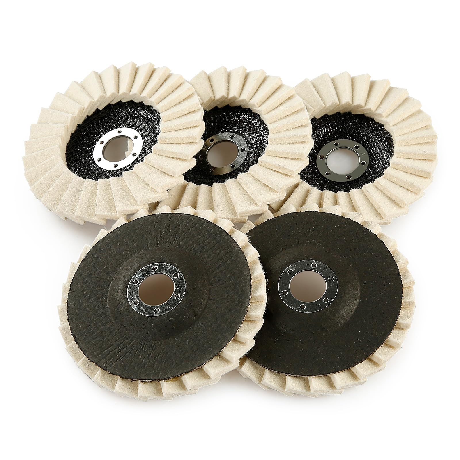 3PCS 5Inch Stone Polishing Wheels – Wool Buffing Discs for Stainless Steel, A…