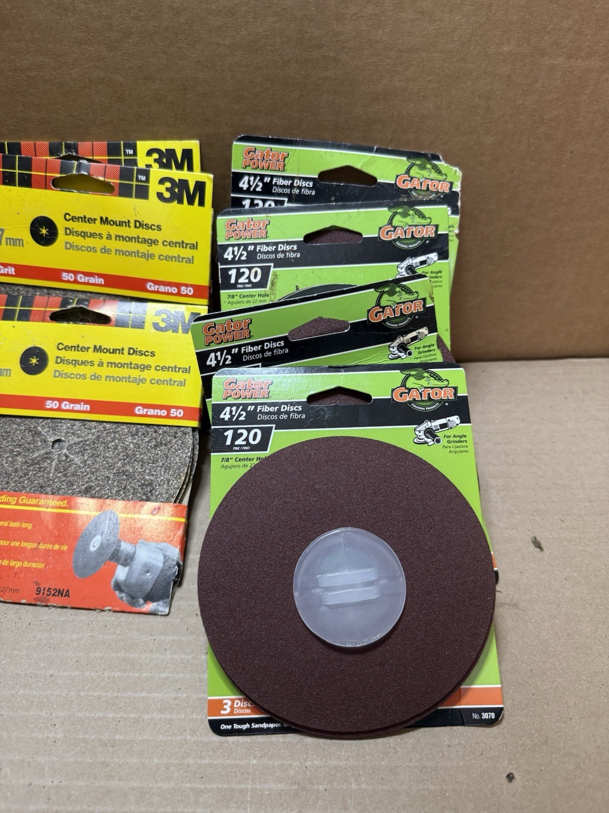 Ace Gator & 3M 4-1/2” & 5” Sanding Disc Set 50/60/80/100 Grit 112 Pcs Total