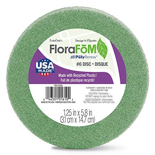 FloraFōM Disc 1.25 Inch x 5.8 Inch 1.25″ x 5.8″ Green STYRO DISCS