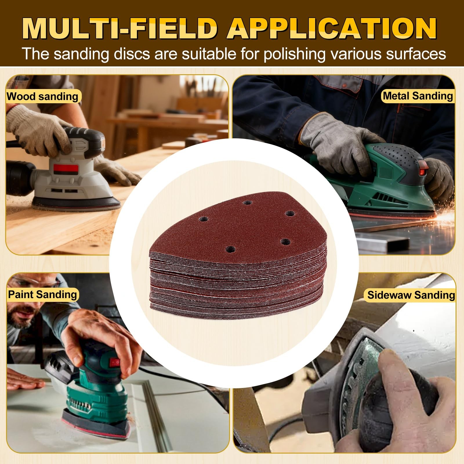 55Pcs Mouse Detail Sander Sandpaper, 9 Grits (40-800) Premium Triangle Sandin…