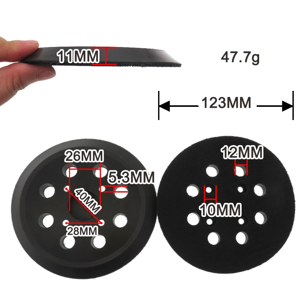 5″ 8 Hole Hook & Loop Sander Pad for Milwaukee 6021-21 6034-21 2648-20 2648-21