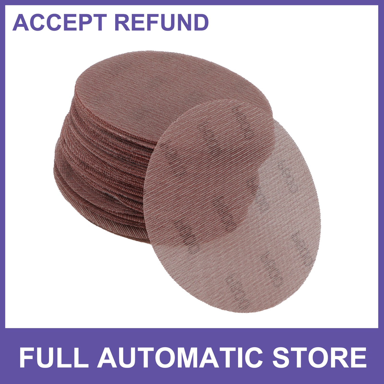 50Pcs Car Wood Sanding Discs Smoothing 6″ 600 Grit Aluminum Oxide