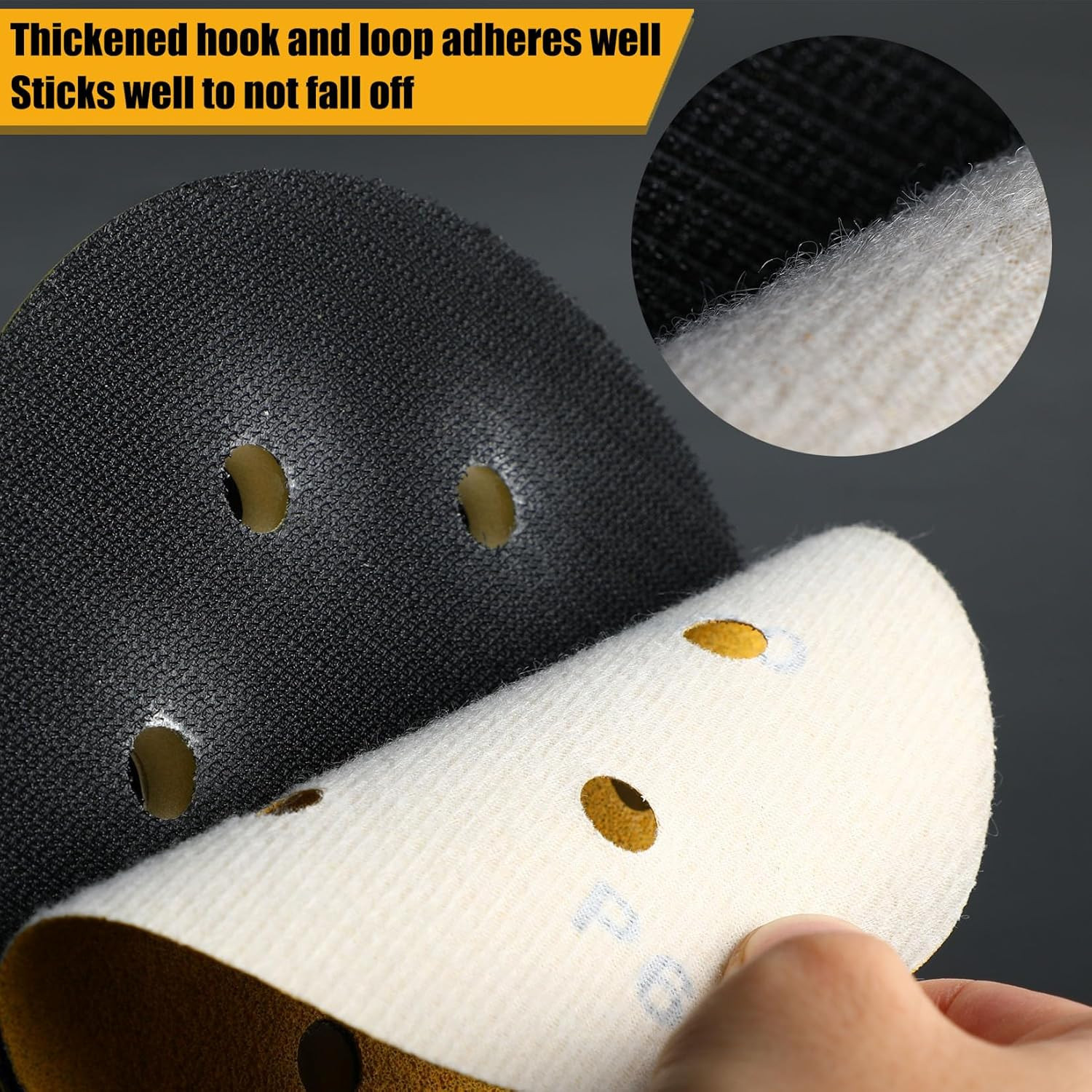 100 Pack 6 Sanding Discs Hook 80-400 Grit for Orbital Sander