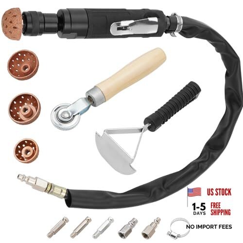 Air Tire Repair Polish Patch Tools, Include 2500rpm Low Speed Air Tire Buffer