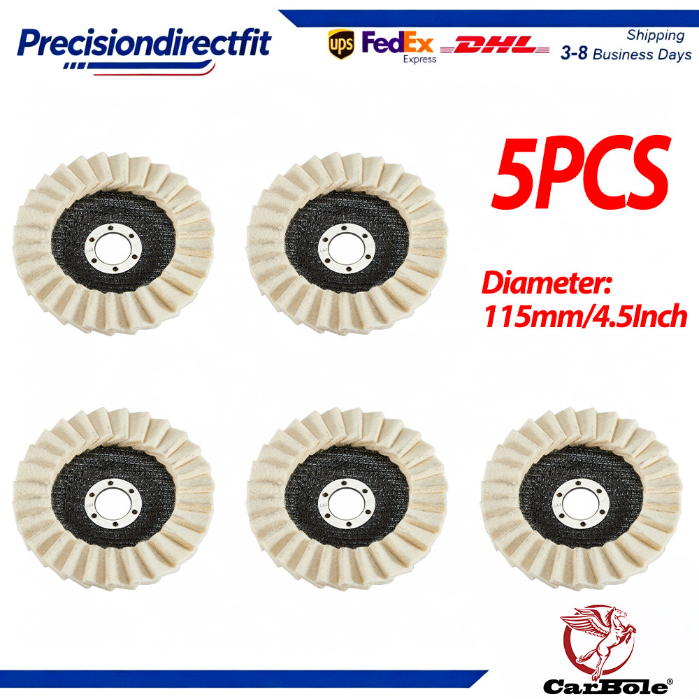5PCS 4.5/4.8″ Wool Polishing Wheels Buffer Pads Flap Felt Polishing Finish Disc