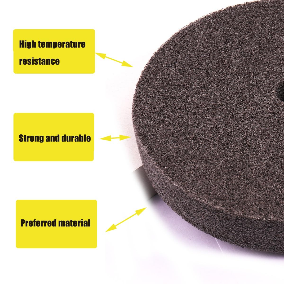 6 Inch Fiber Buffing Wheel,7P Hardness Fiber Polishing Wheel,180# Quick Chang…