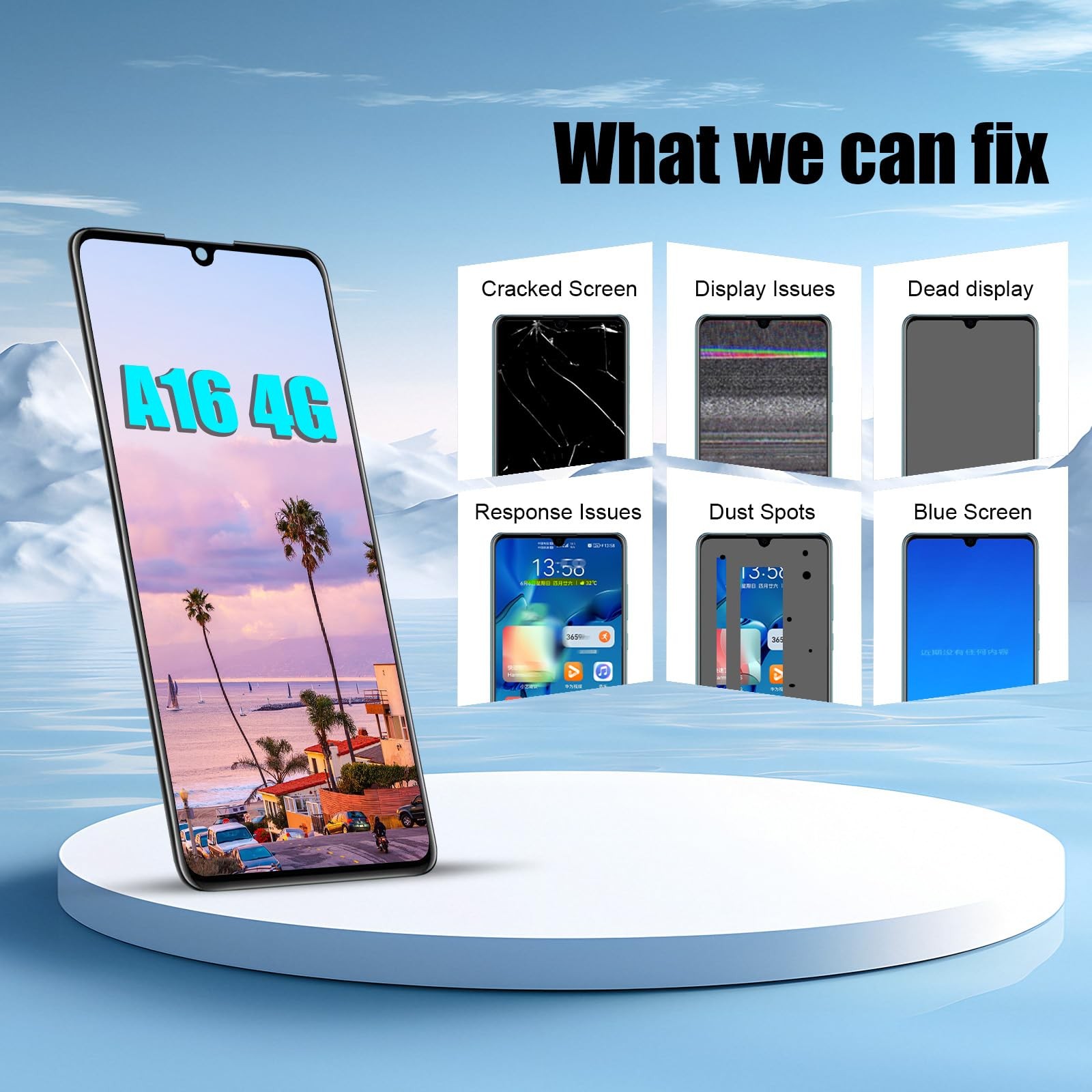 Samsung Galaxy A16 4G Screen Replacement LCD Display Touch Assembly Frame SM-A16
