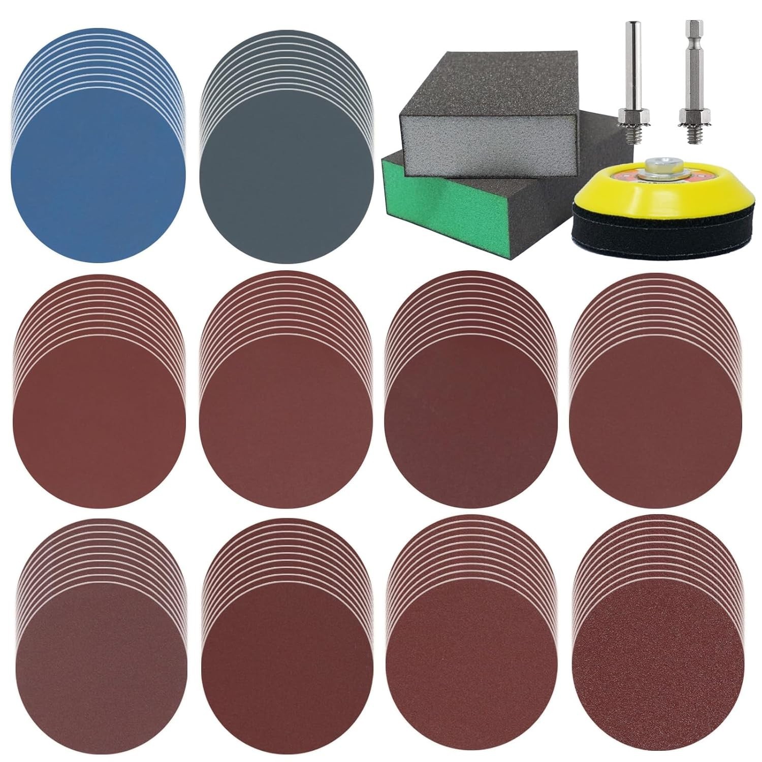 100-Piece 3-Inch Sanding Discs Pad 1/4″ Shank 80-3000 Grit For Drill