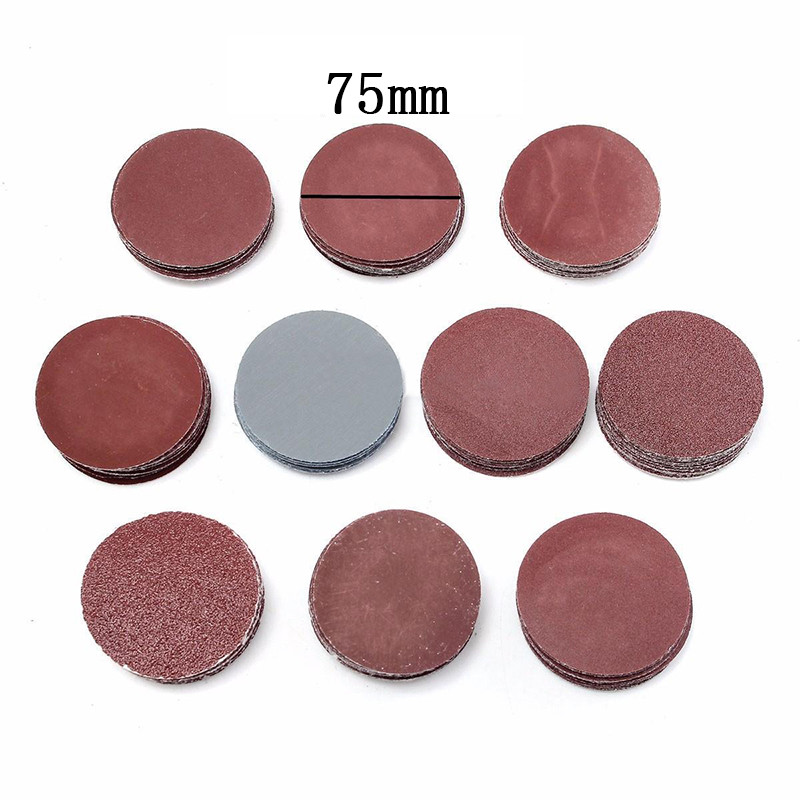 100 Pcs 3″/75mm Nonporous Round Car Truck Sanding Discs Polishing Pad Sandpaper